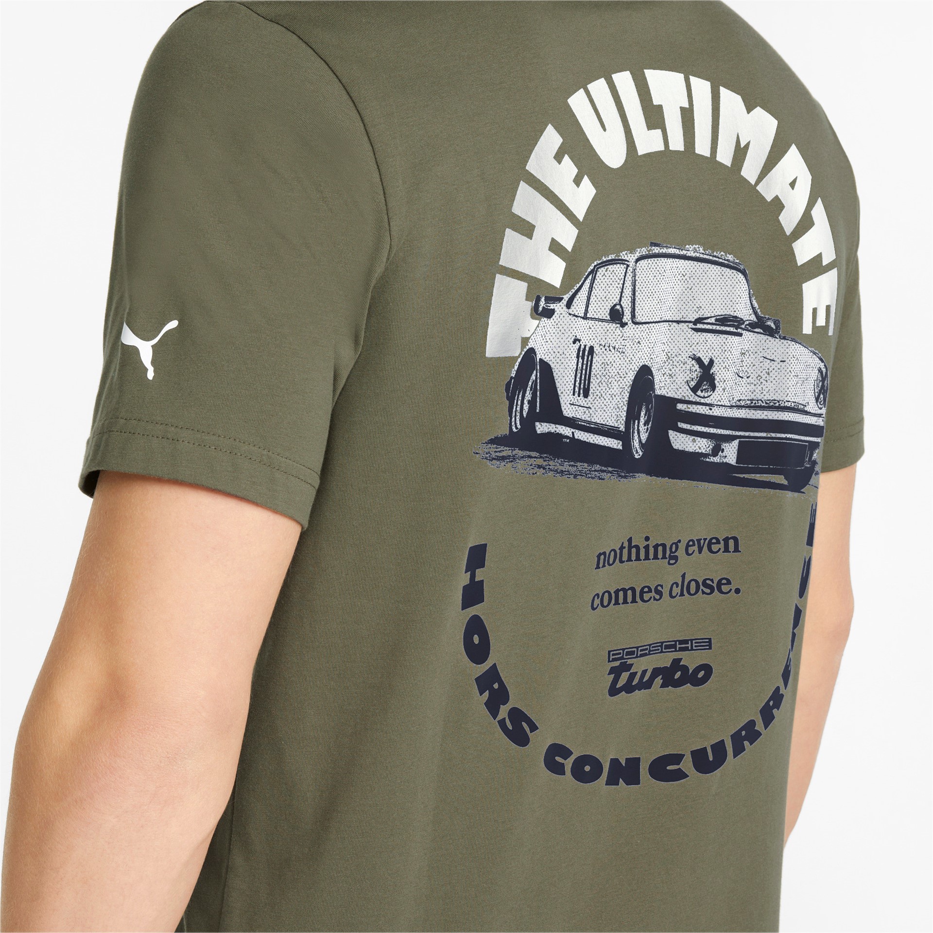 Porsche Legacy Logo T-Shirt für Herren in Dark Green Moss