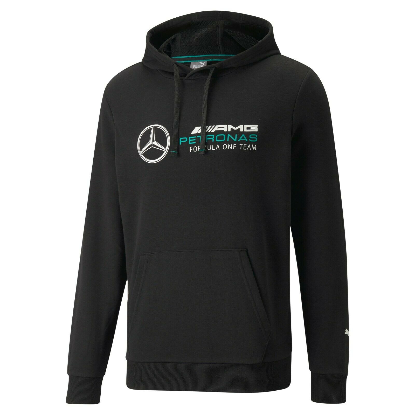 Mercedes AMG Petronas F1 Essentials Herren Hoodie von Puma in Schwarz Mercedes AMG Petronas F1 Essentials Herren Hoodie von Puma in Schwarz